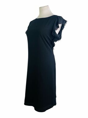 ELLE Black Flutter Sleeve Midi Dress - Size Small